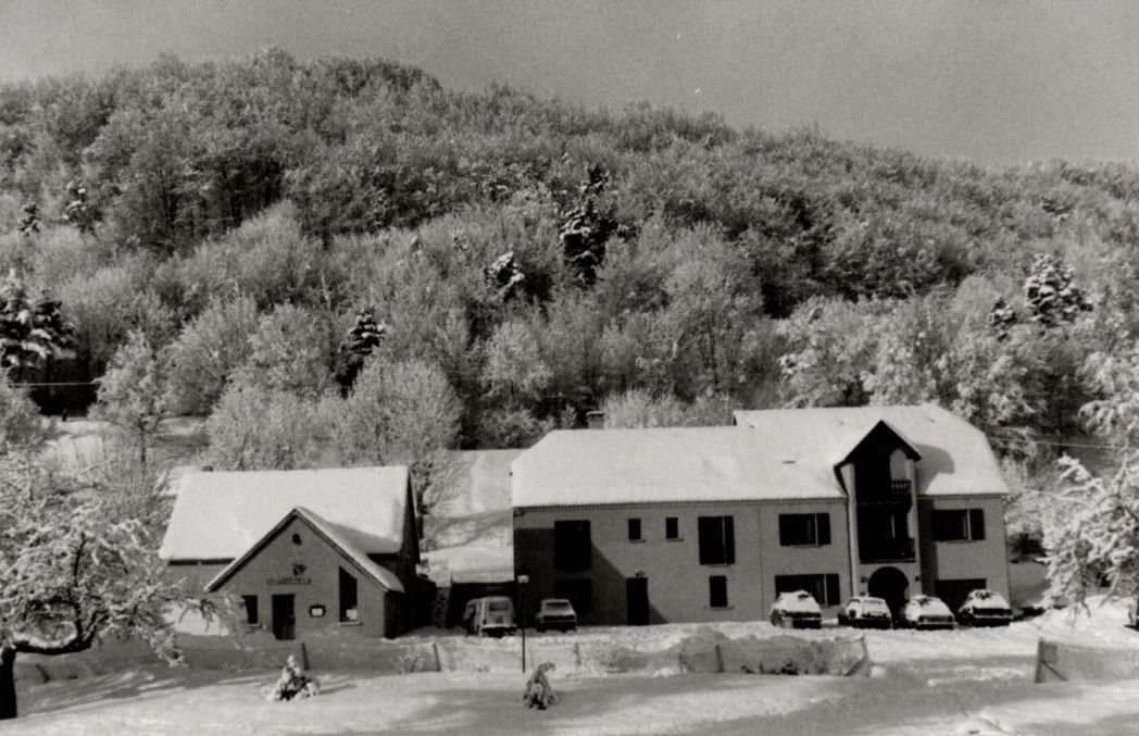 La Neyrette sous la neige, en noir et blanc